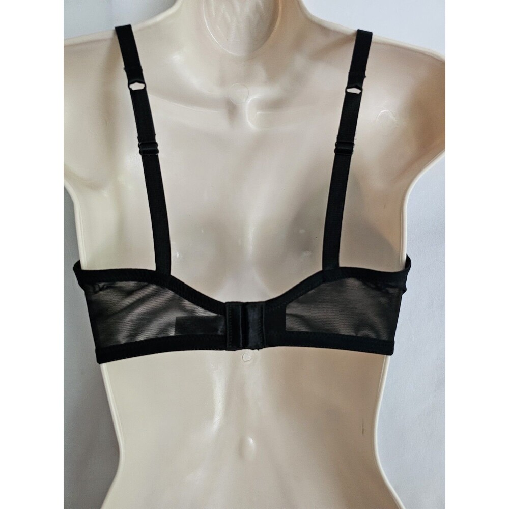 Wacoal Bra Size 34DD Black Lace Plunge Underwire Mesh Sheer Sexy NWT - Picture 2 of 9